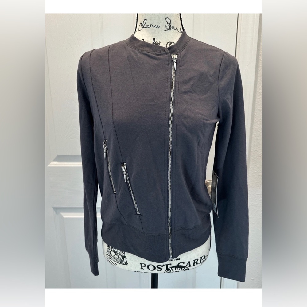 Rock & Republic Women's Gray Zip-Front Casual Jacket